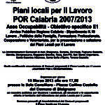 Piani locali per il lavoro POR Calabria 2007/2013
