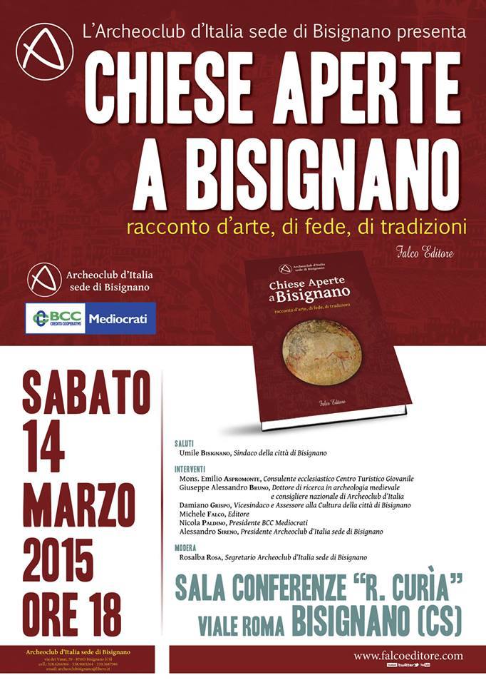 Locandina presentazione libro Chiese Aperte a Bisignano