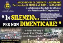 Oggi a Lattarico “In silenzio … per non dimenticare”