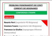 Conferenza Stampa: Problema pignoramenti dei conti correnti dei bisignanesi