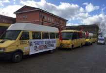 Scuolabus, protesta a Collina Castello Sciopero Scuolabus