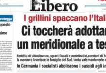 “Ci toccherà adottare un meridionale a testa” il titolo shock di Libero ancora contro il Meridione