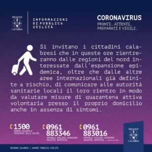 Coronavirus calabresi residenti al Nord