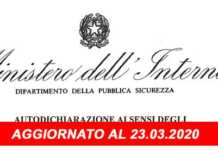 autodichiarazione spostamenti aggiornata