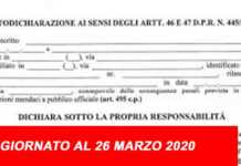 Autodichiarazione 26 marzo